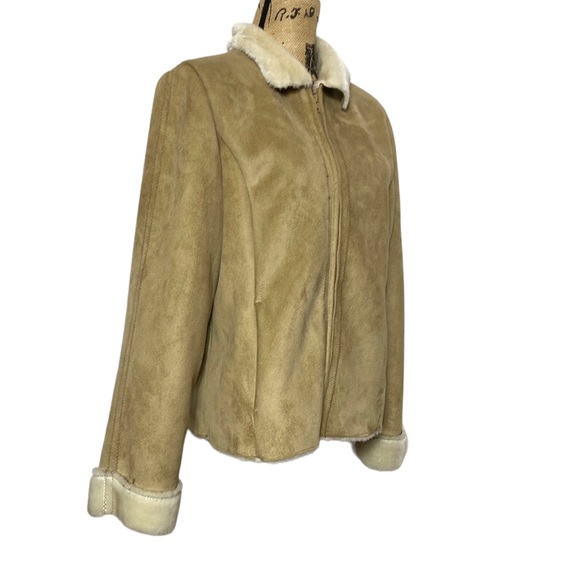 Faux Leather & Fur Zip Up Coat XL - Picture 6 of 13